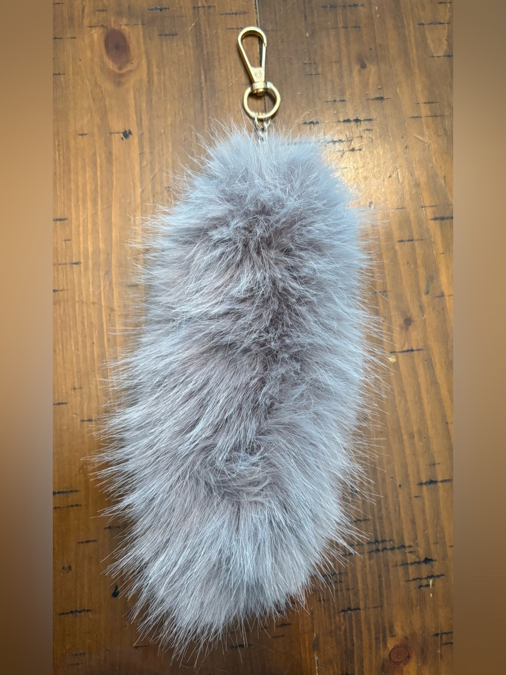Faux Fur Rabbit’s Tail Keychain Pom in Gray NWOT